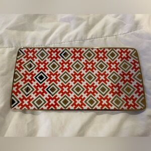 David Hicks Decorative Tray Orange and Gold Design.